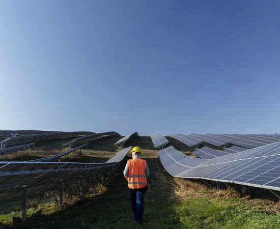 person-near-alternative-energy-plant